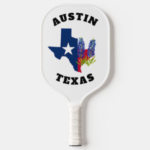 Bluebonnets Texas flower watercolor Floral Wedding Pickleball Paddle