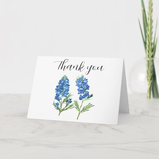 Bluebonnets Texas Flowers Baby shower Merci (Devant)
