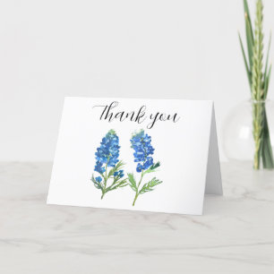 Bluebonnets Texas Flowers Baby Shower Thank you  Card