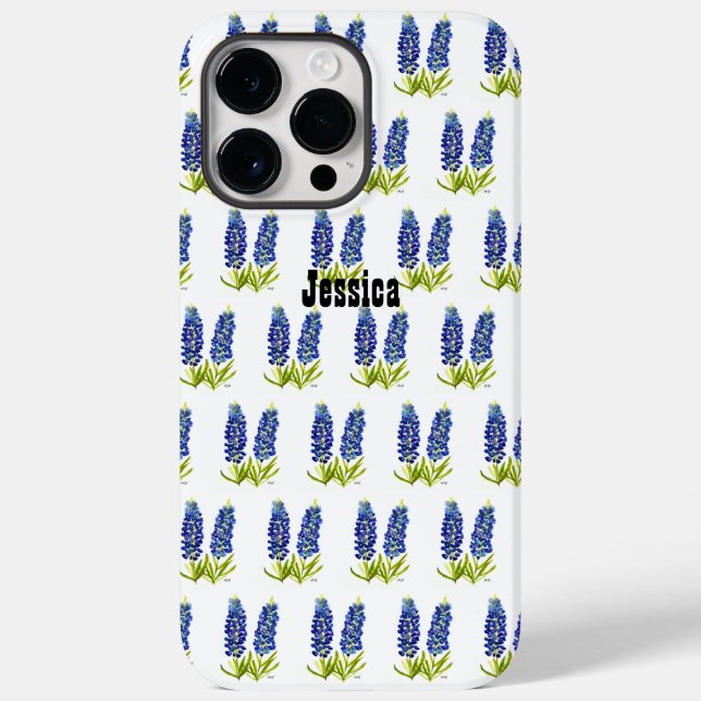 Bluebonnets Texas Flowers Wildflowers Watercolor  Case-Mate iPhone Case (Back)