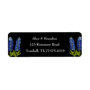 Bluebonnets Texas State Flowers Lupine Black Navy