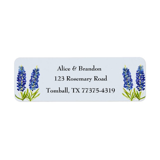 Bluebonnets Texas State Flowers Lupine Blue Étique (Devant)