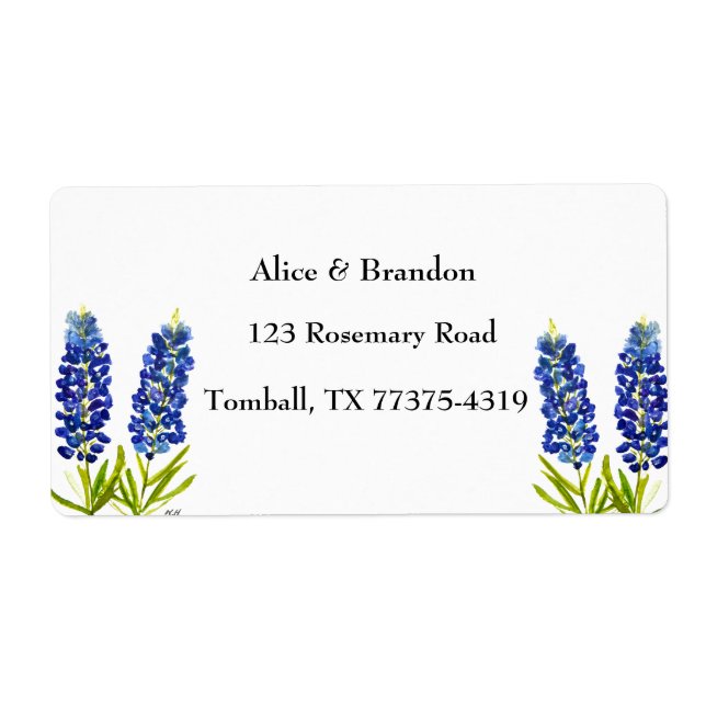 Bluebonnets Texas State Flowers Lupine Watercolor (Devant)