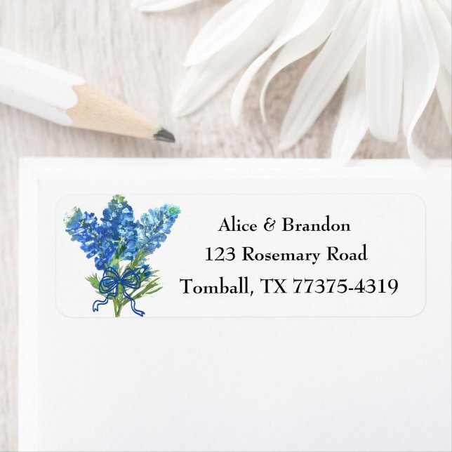 Bluebonnets Texas State Flowers Lupine Watercolor (Insitu)