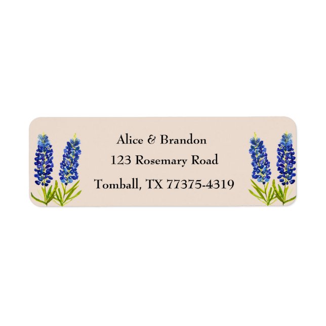 Bluebonnets Texas State Flowers Lupine Watercolor  (Front)