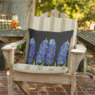 Bluebonnets Texas State Flowers Lupine Watercolor  Outdoor Pillow