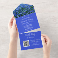 Bluebonnets Texas Texan Elegant QR Code Wedding