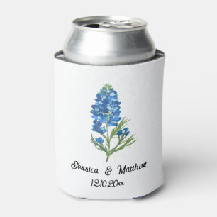 Bluebonnets Texas Texan floral nature Weddings Can Cooler