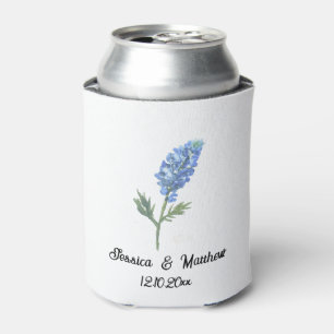 Bluebonnets Texas Texan floral nature Weddings Can Cooler