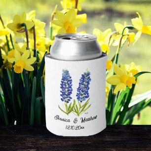 Bluebonnets Texas Texan floral nature Weddings Can Cooler