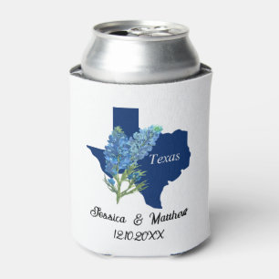Bluebonnets Texas Texan floral nature Weddings Can Cooler