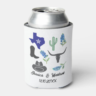 Bluebonnets Texas Texan floral nature Weddings Can Cooler