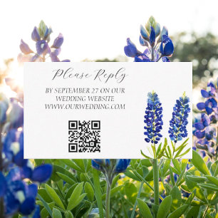 Bluebonnets Watercolor Flowers Floral Wedding  Enclosure Card