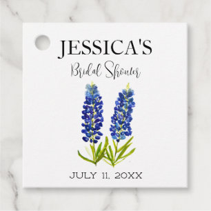 Bluebonnets Wildflower Blue Flowers Bridal Shower Favour Tags