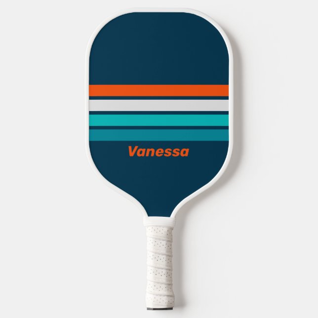 Bluebottle Echo Across Striping with Name Pickleball Paddle (Front)
