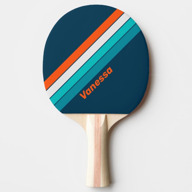Bluebottle Echo Striped with Name Ping Pong Paddle (Front)
