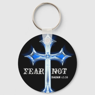 bluecross, FEAR, NOT, Isaiah 41:10 Keychain