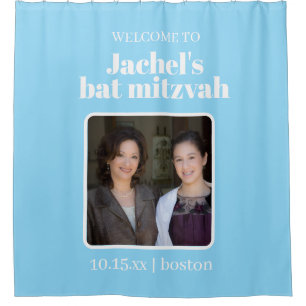 BlueCustom Cute Bat Mitzvah Photo Welcome