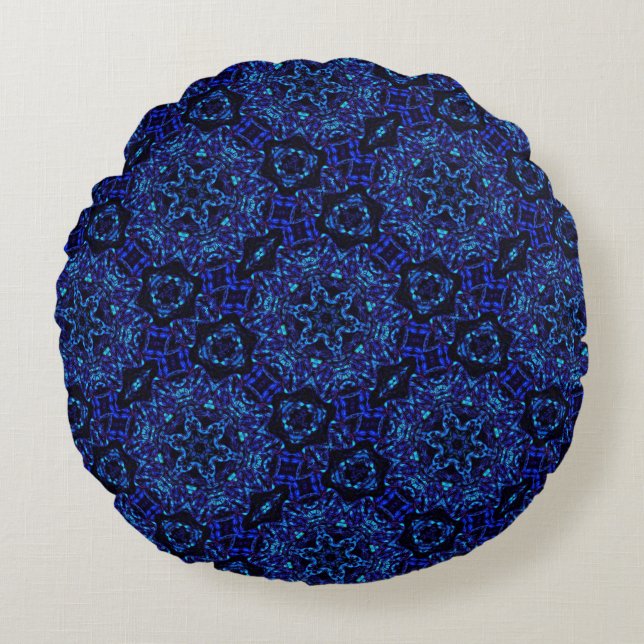 Blued Up Round Pillow (Front)