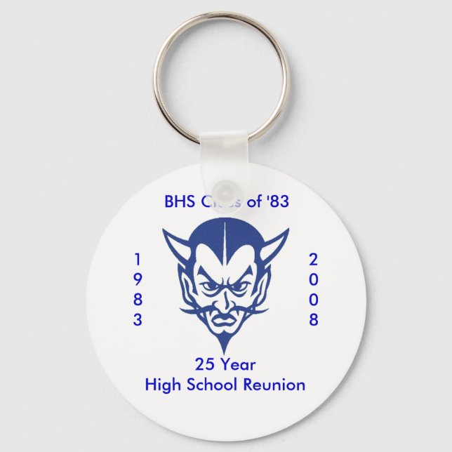 BlueDevil, BHS Class of '83, 25 Ye... - Customized Keychain (Front)