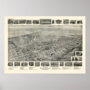 Bluefield, WV Panoramic Map - 1911 Poster