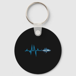Bluefin Tuna Heartbeat Ekg Pulseline Deep Sea Fish Keychain