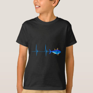 Bluefin Tuna Heartbeat Ekg Pulseline Deep Sea Fish T-Shirt