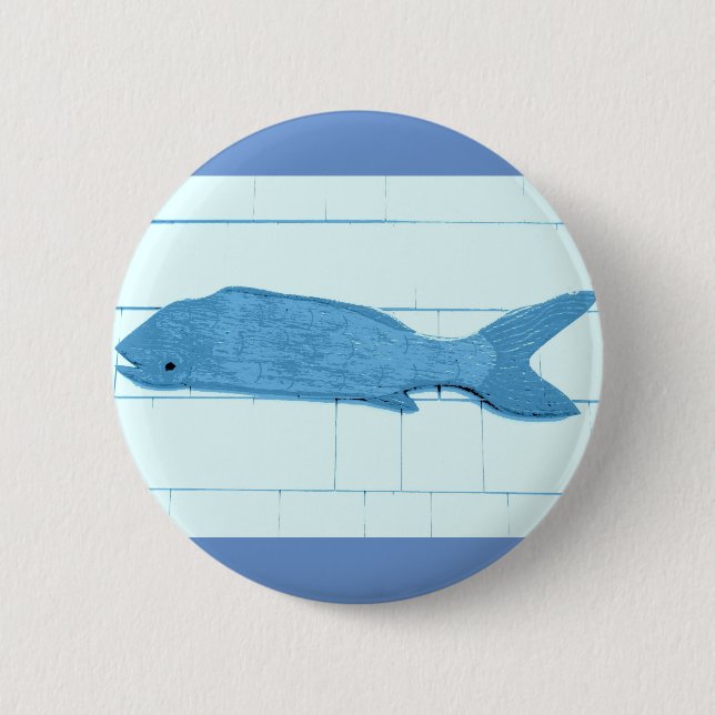 bluefish logo 2 inch round button (Front)