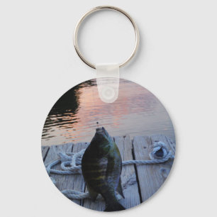 Bluegill at sunset Lake Arrowhead Keychain