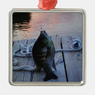 Bluegill at sunset Lake Arrowhead Metal Ornament
