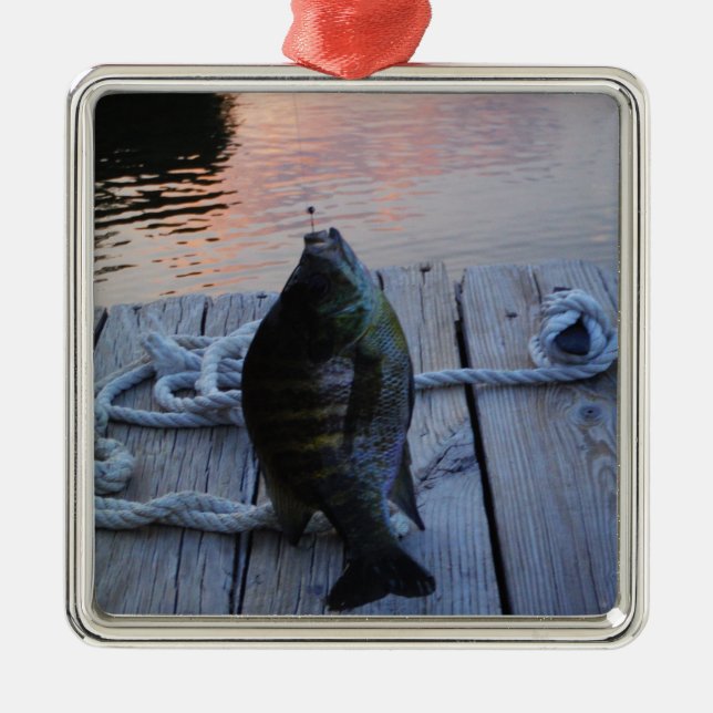 Bluegill at sunset Lake Arrowhead Metal Ornament (Front)