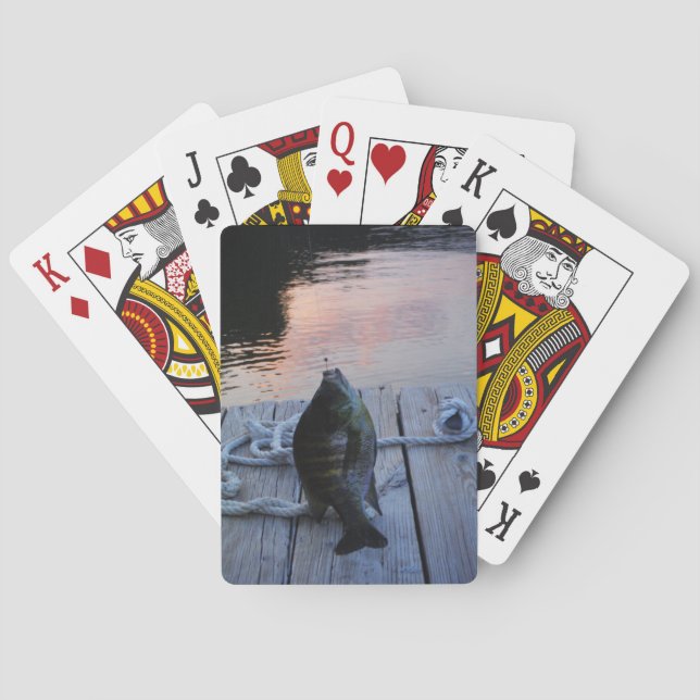 Bluegill at sunset Lake Arrowhead Playing Cards (Back)