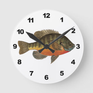 Bluegill Bream Round Clock