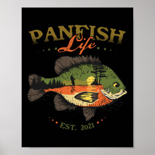 Bluegill Fish Panfish Life Est 2025 Fishing Fisher Poster