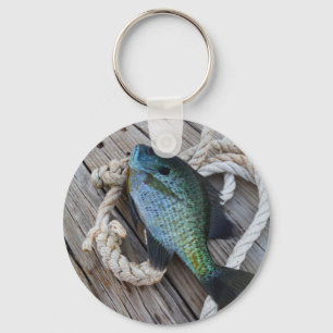 bluegill on dock keychain