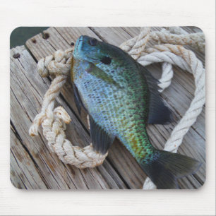 bluegill on dock mouse pad
