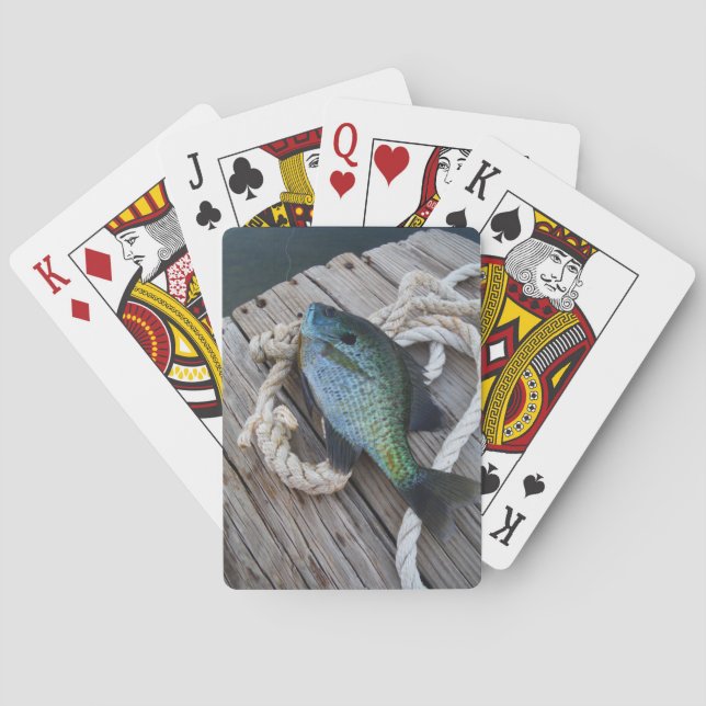 bluegill on dock playing cards (Back)