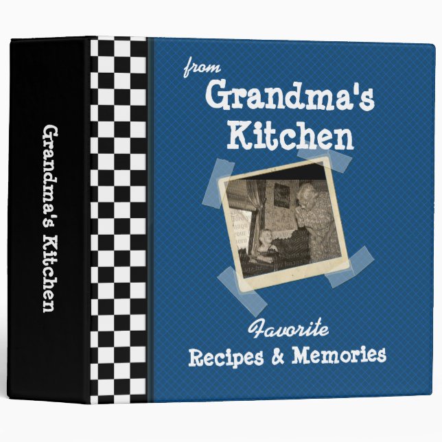 BlueGrandmas Kitchen 2" Custom Photo Recipe (ne Binder (Front/Spine)