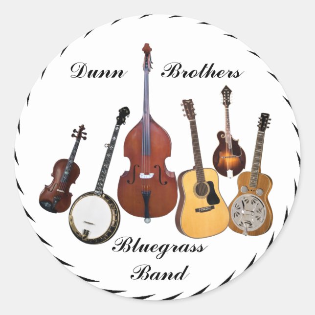 BLUEGRASS BAND -STICKER CLASSIC ROUND STICKER (Front)