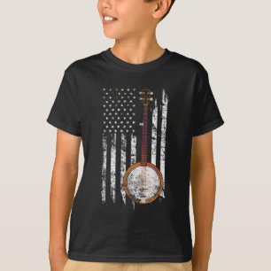 Bluegrass Banjo - American US Flag T-Shirt