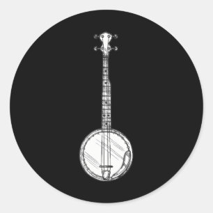 Bluegrass Banjo Classic Round Sticker