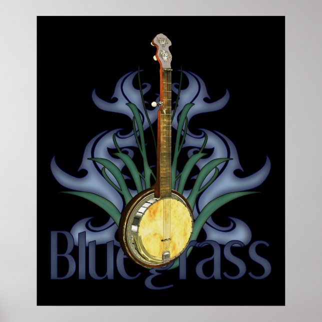 Bluegrass Banjo Design Poster (Front)