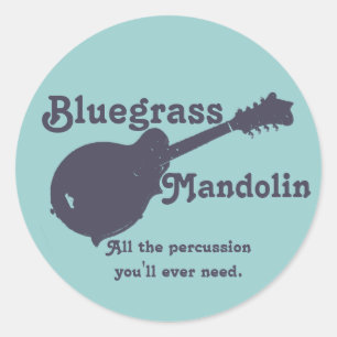 Bluegrass Mandolin - All the Percussion You Need Classic Round Sticker