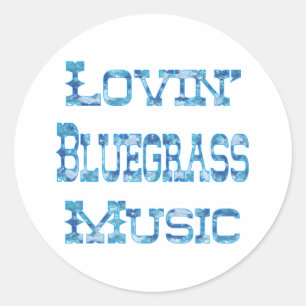 Bluegrass Music Classic Round Sticker