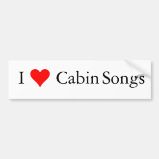 Bluegrass Music: I (heart) Cabin Songs Bumper Sticker