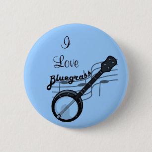 Bluegrass music with banjo 2 inch round button