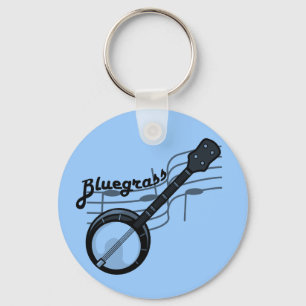 Bluegrass music with banjo keychain