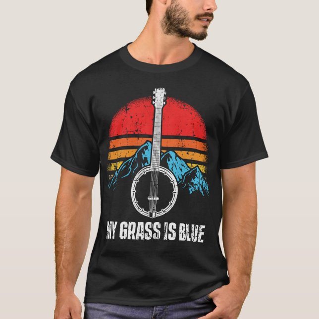 Bluegrass Musician Banjo Player Music Mountains T-Shirt (Front)