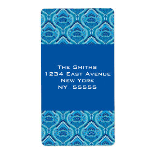 Blueish - Feathered Paisley