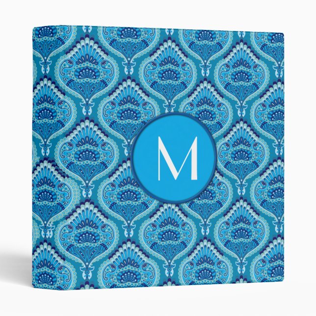 Blueish - Feathered Paisley Binder (Front/Spine)